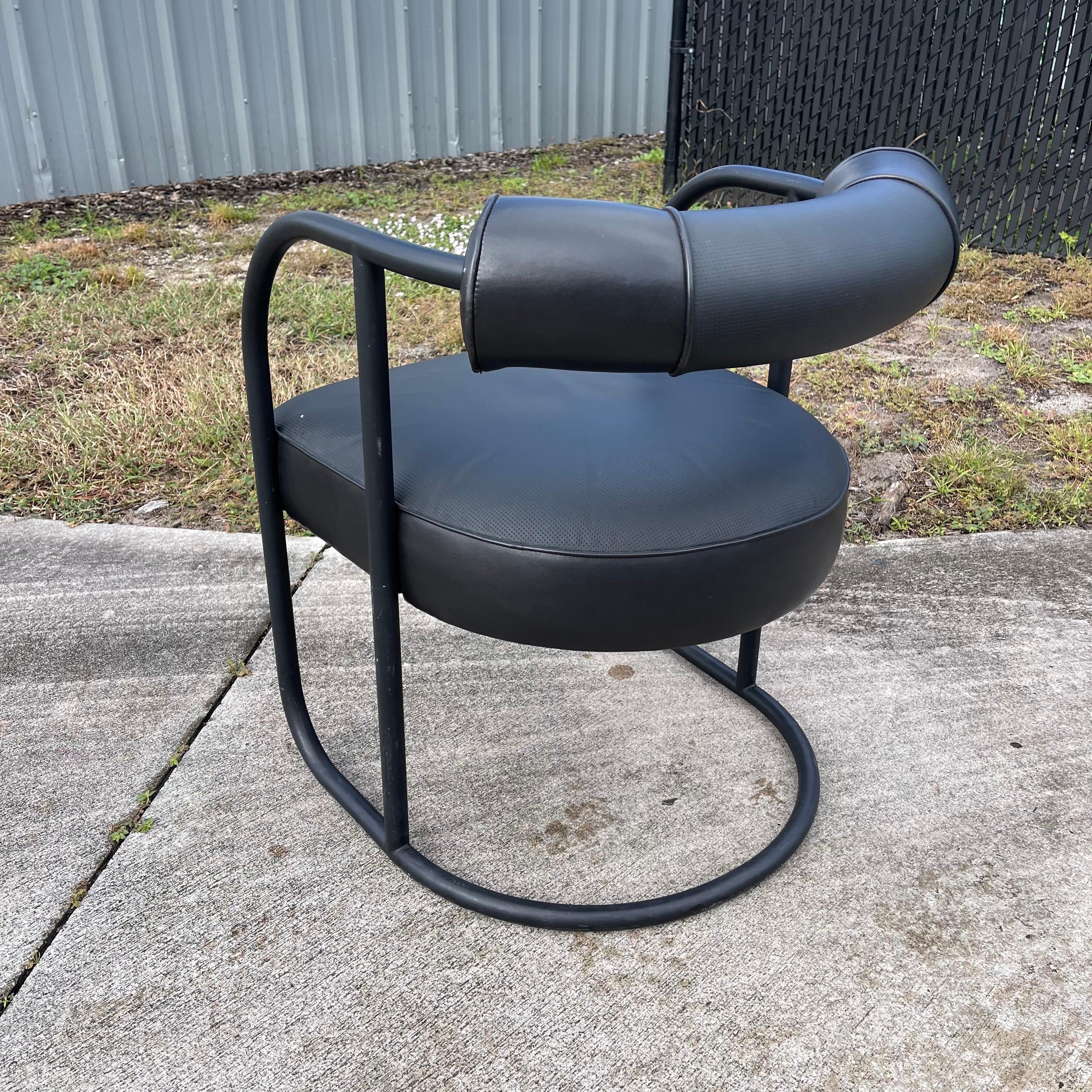 Ralph Lauren “City Modern Armchair” Bauhaus Style Tubular Leather Chair For Sale 4