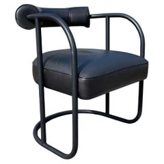 Ralph Lauren "Sillón City Modern" Silla de cuero tubular estilo Bauhaus