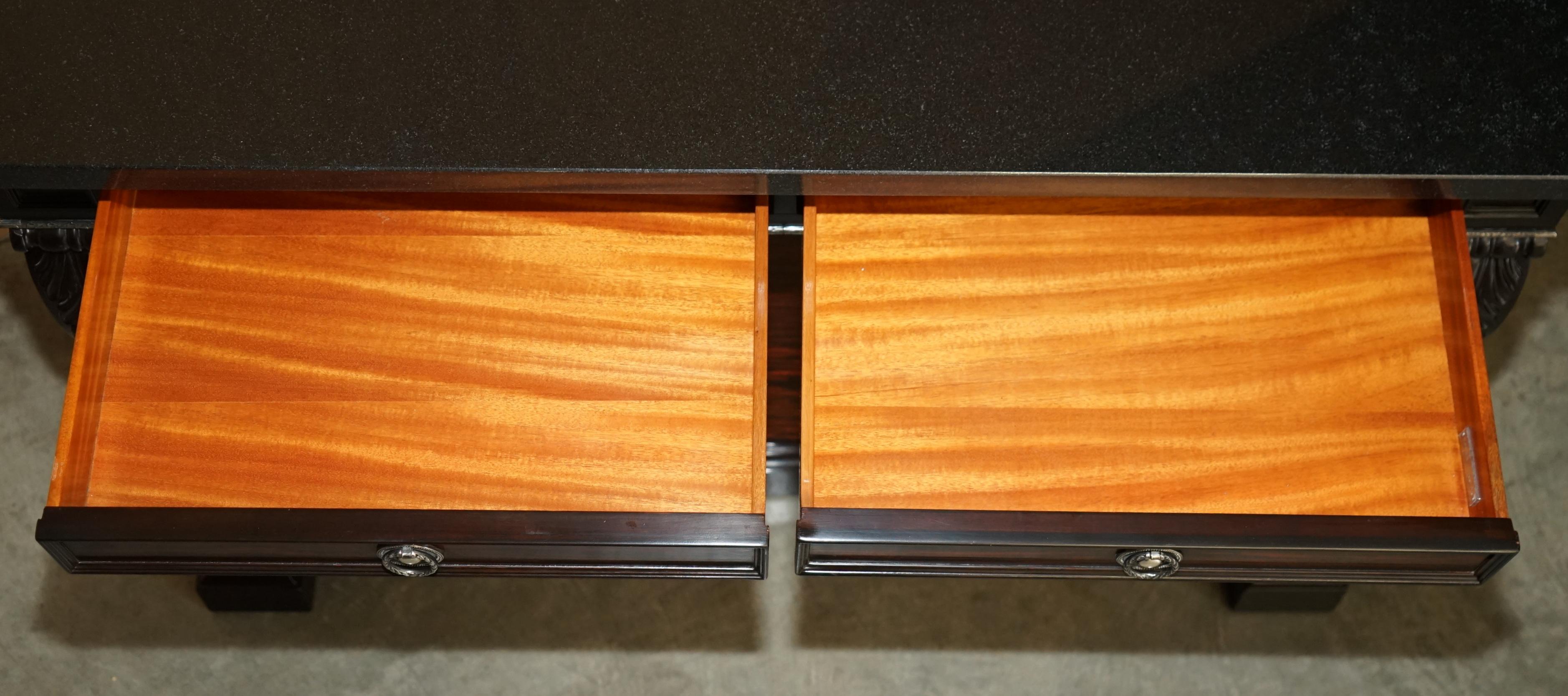 RALPH LAUREN CLIVEDON AMERiCAN HARDWOOD MACASSAR & MARBLE CONSOLE TABLE For Sale 11