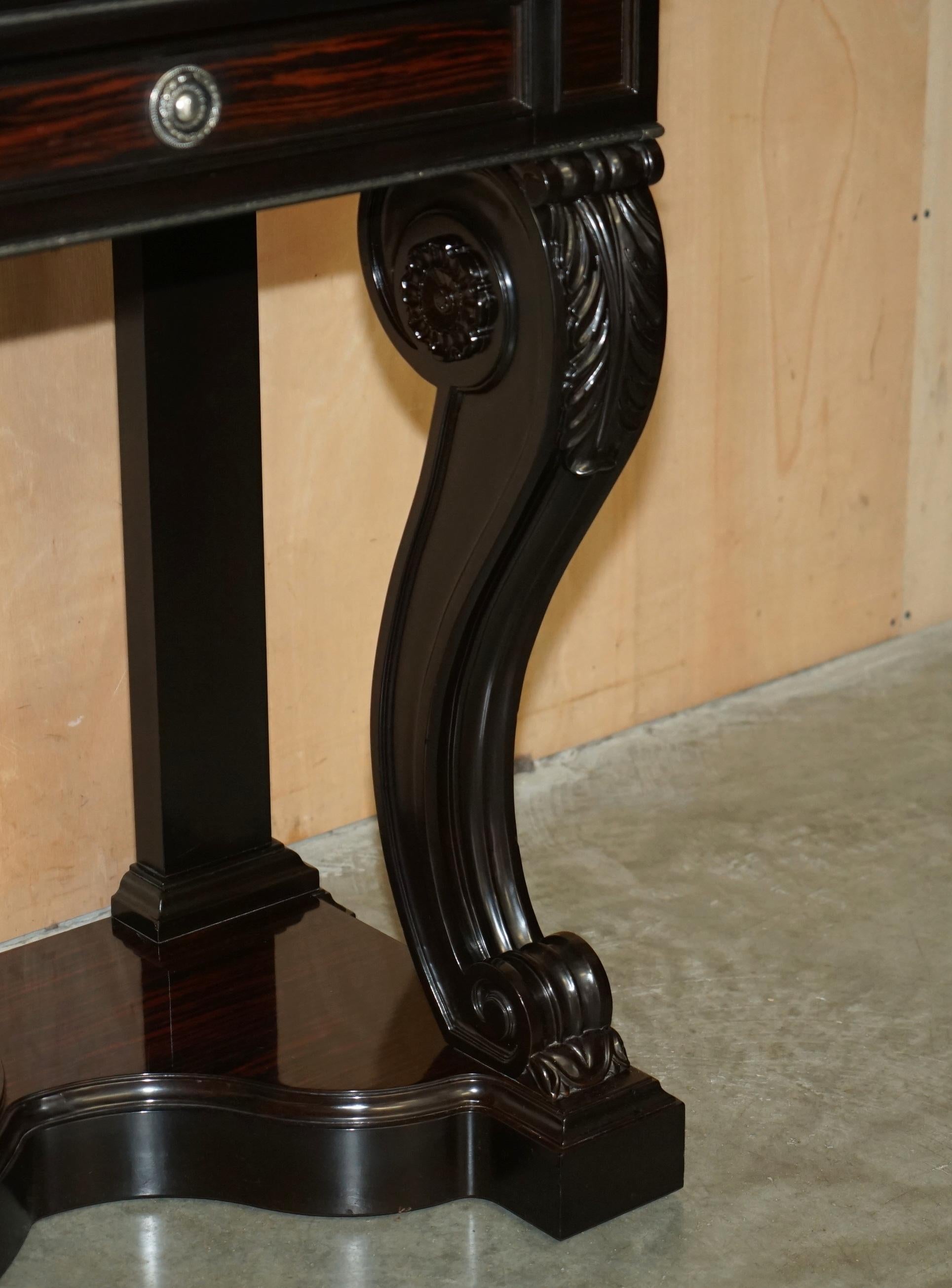 Marble RALPH LAUREN CLIVEDON AMERiCAN HARDWOOD MACASSAR & MARBLE CONSOLE TABLE For Sale