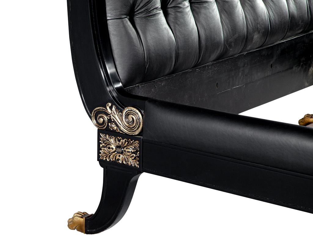 Ralph Lauren Clivedon Tufted Black Leather Bed Queen Size For Sale 4
