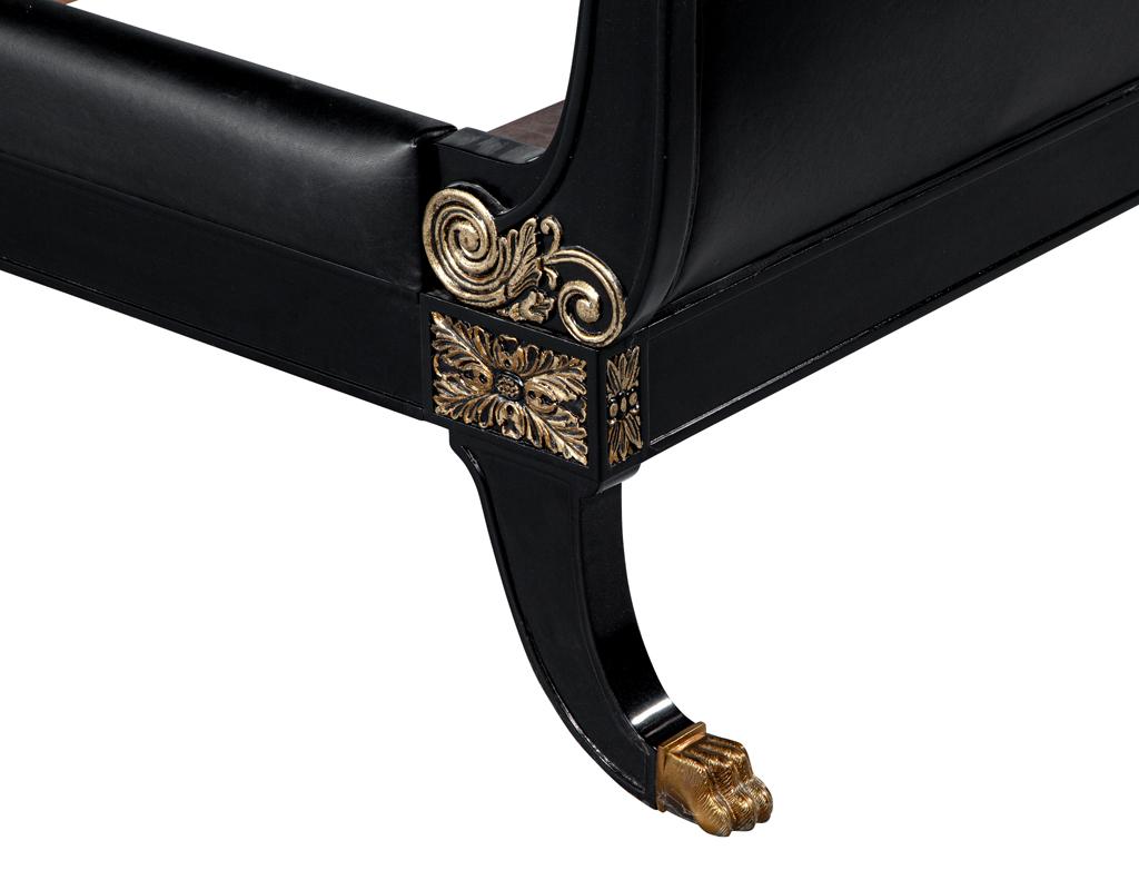 Ralph Lauren Clivedon Tufted Black Leather Bed Queen Size For Sale 1