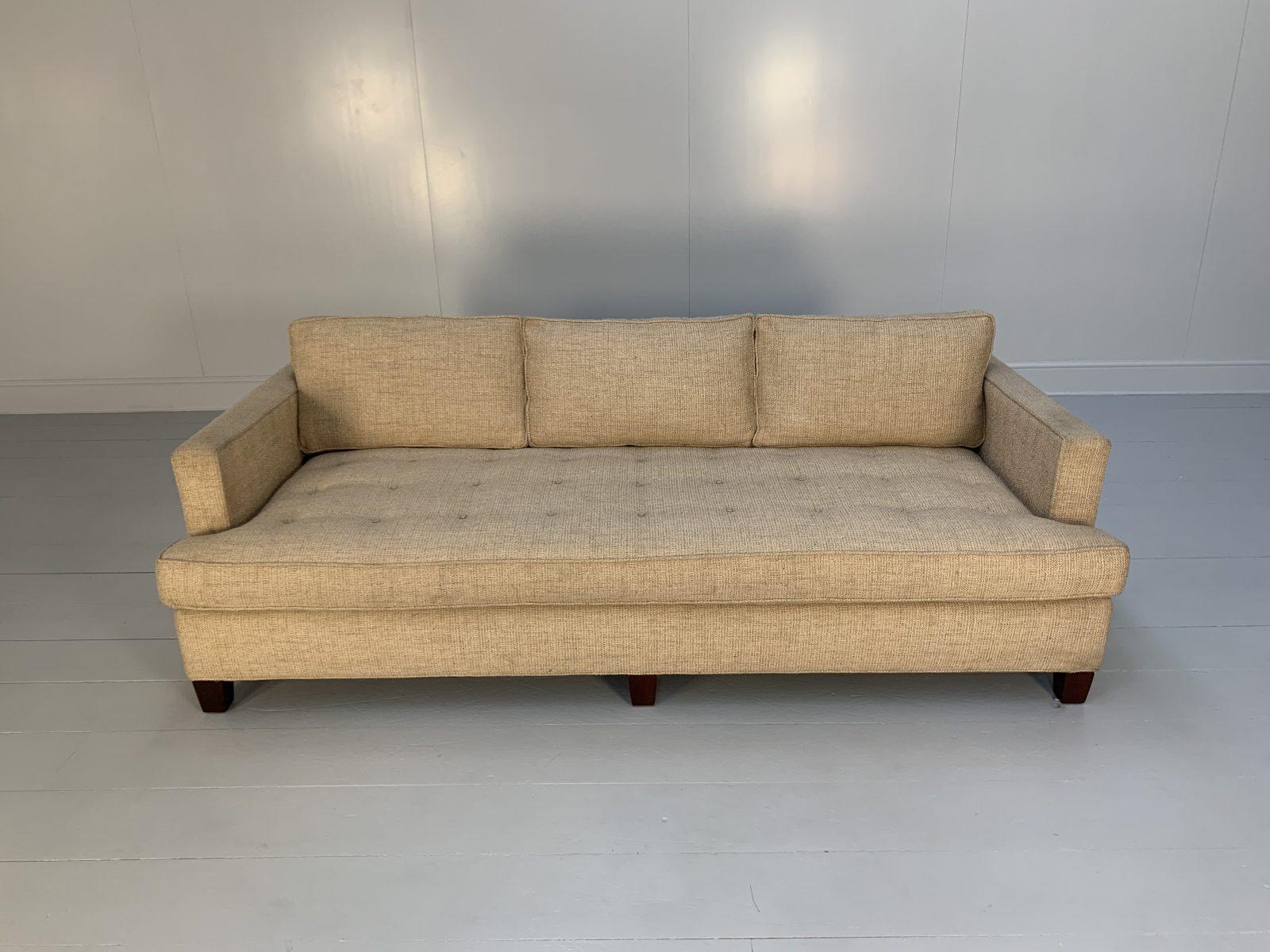 Ralph Lauren “Club” 3-Seat Sofa – In Woven Wool In Good Condition For Sale In Barrowford, GB