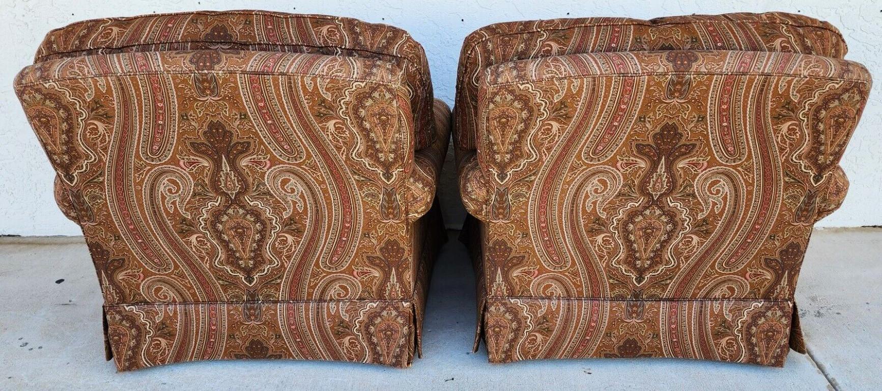 Cotton Ralph Lauren Club Lounge Chairs, a Pair