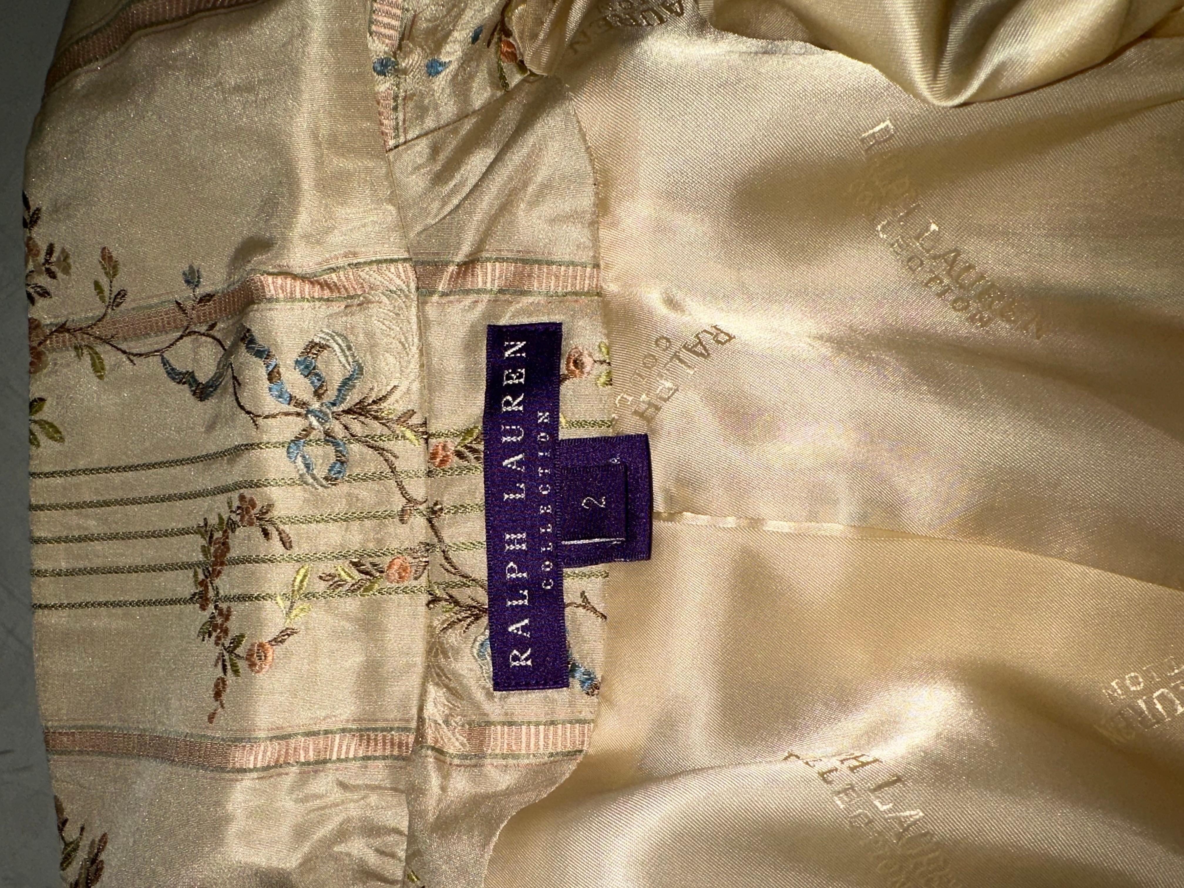 Ralph Lauren Collection 2003 silk floral jacket In Excellent Condition For Sale In North Miami, FL