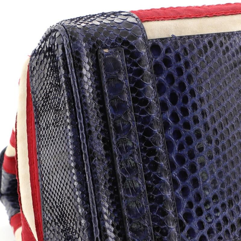 Ralph Lauren Collection American Flag Ricky Satchel Patchwork Canvas with Python 2