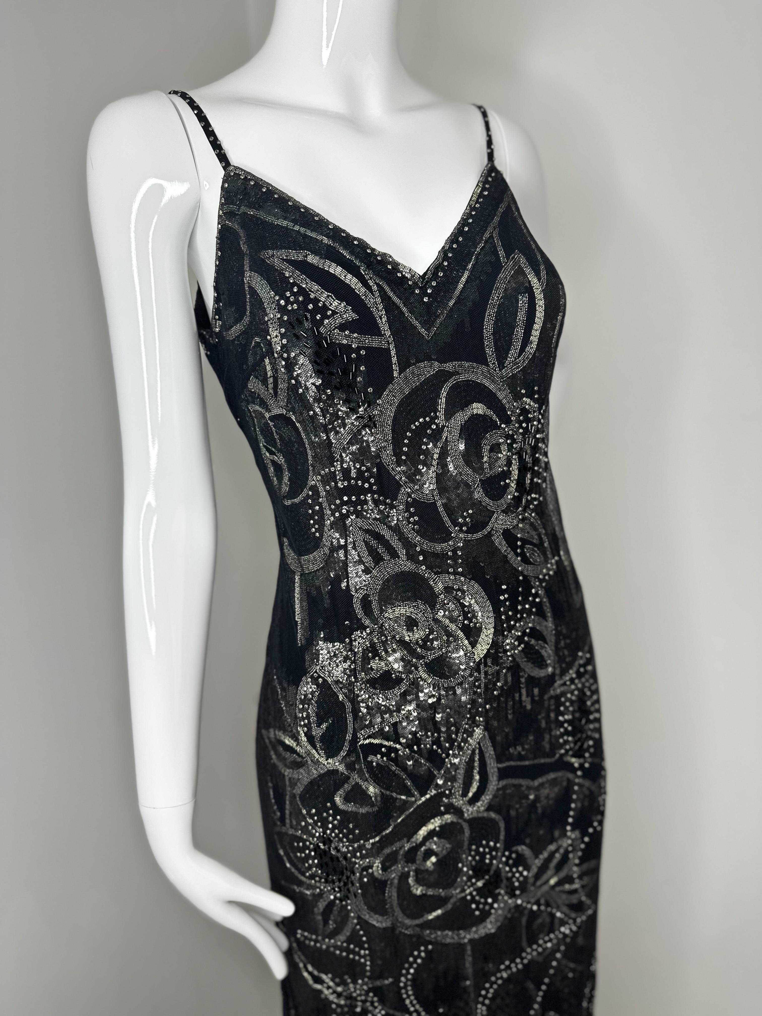 Ralph Lauren Collection beaded maxi dress In Good Condition For Sale In Annandale, VA