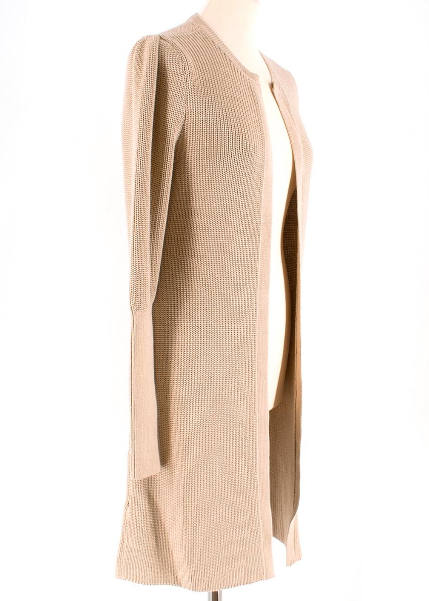 Ralph Lauren Collection Beige Knitted Longline Cardigan - Size S  For Sale 6