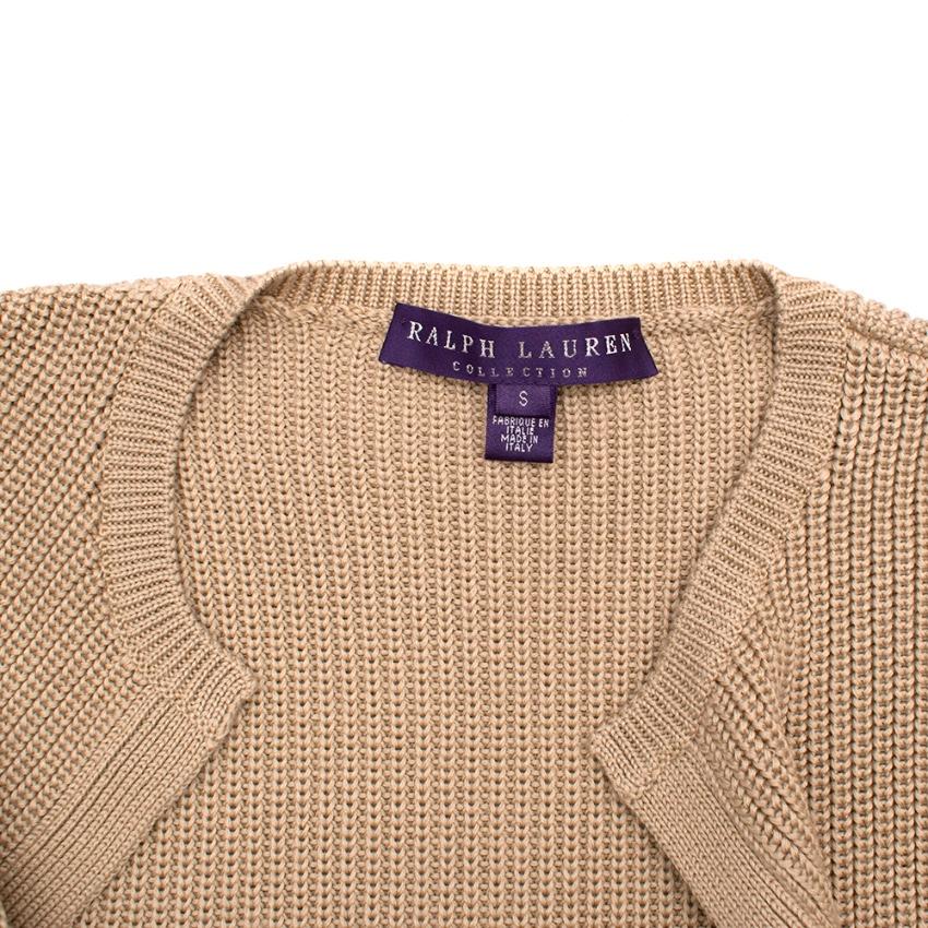 Women's Ralph Lauren Collection Beige Knitted Longline Cardigan - Size S  For Sale