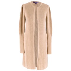 Ralph Lauren Collection Beige Knitted Longline Cardigan - Size S 