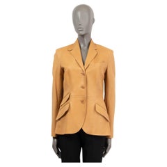 RALPH LAUREN COLLECTION beige leather Blazer Jacket 8 M