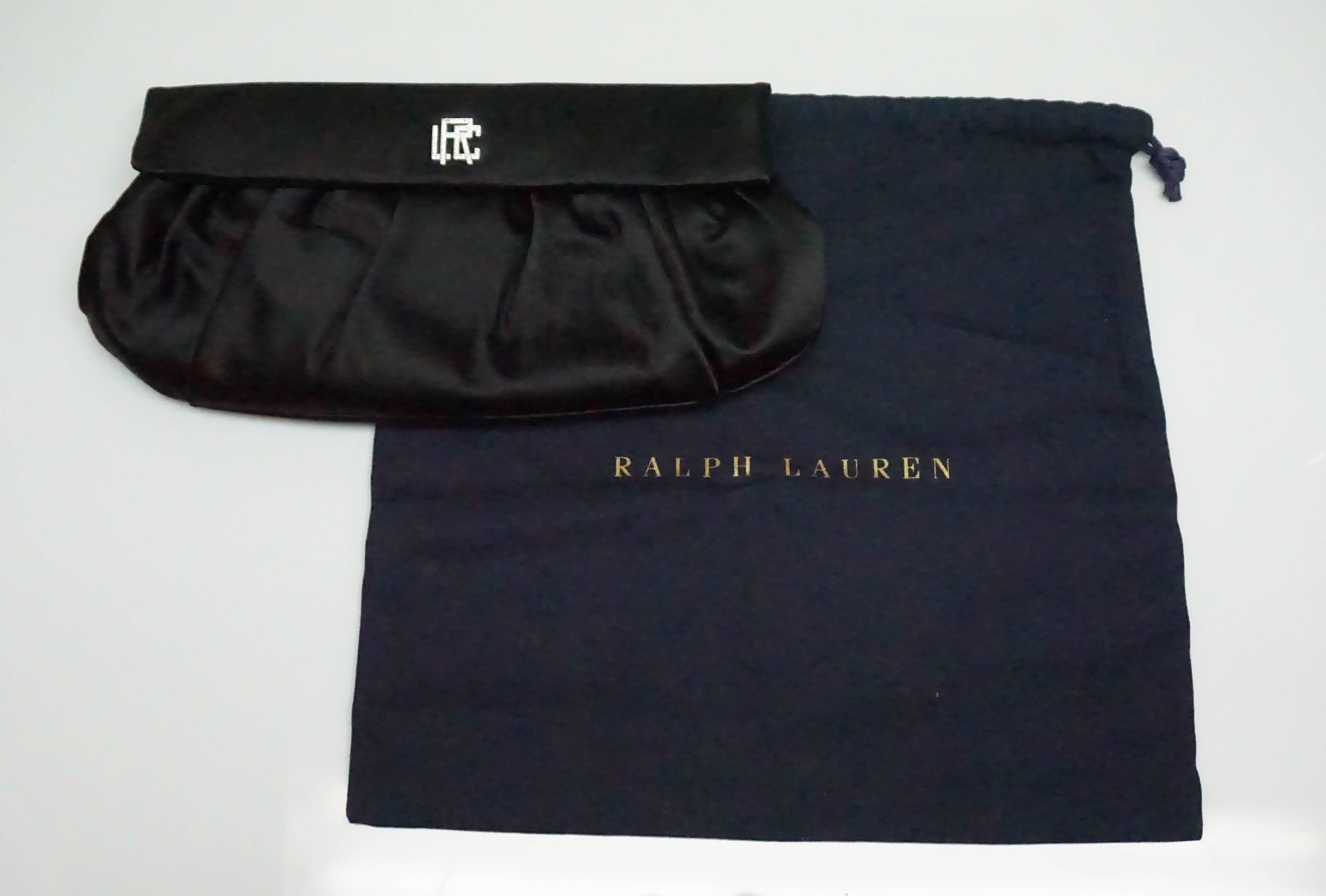 Ralph Lauren Collection Black Silk Clutch 4