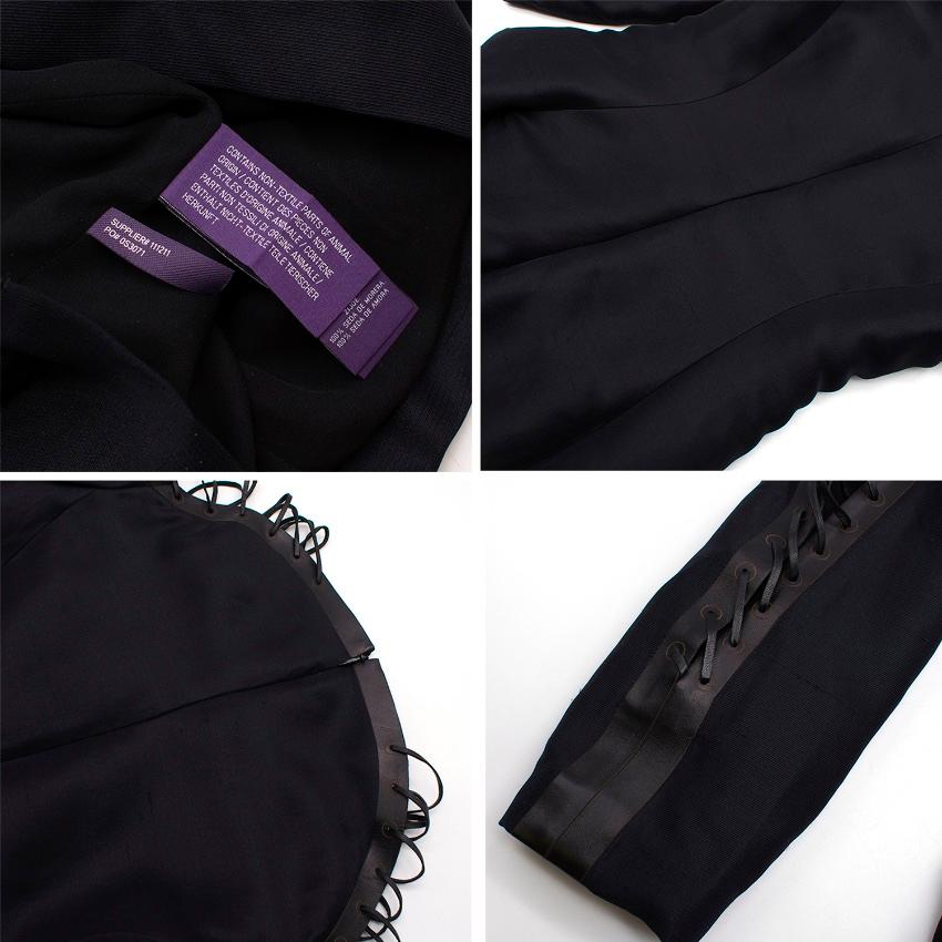 Ralph Lauren Collection black silk lace up dress US 2 For Sale 4