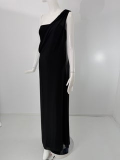 Ralph Lauren Collection Black Silk Strapless Gown and Chiffon Drape Overlay 4