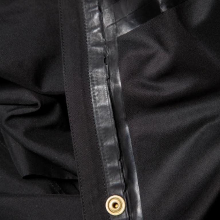 Ralph Lauren Collection Black Synthetic Zip Front Utility Coat M For Sale 2