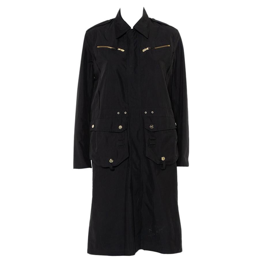 Ralph Lauren Collection Black Synthetic Zip Front Utility Coat M For Sale