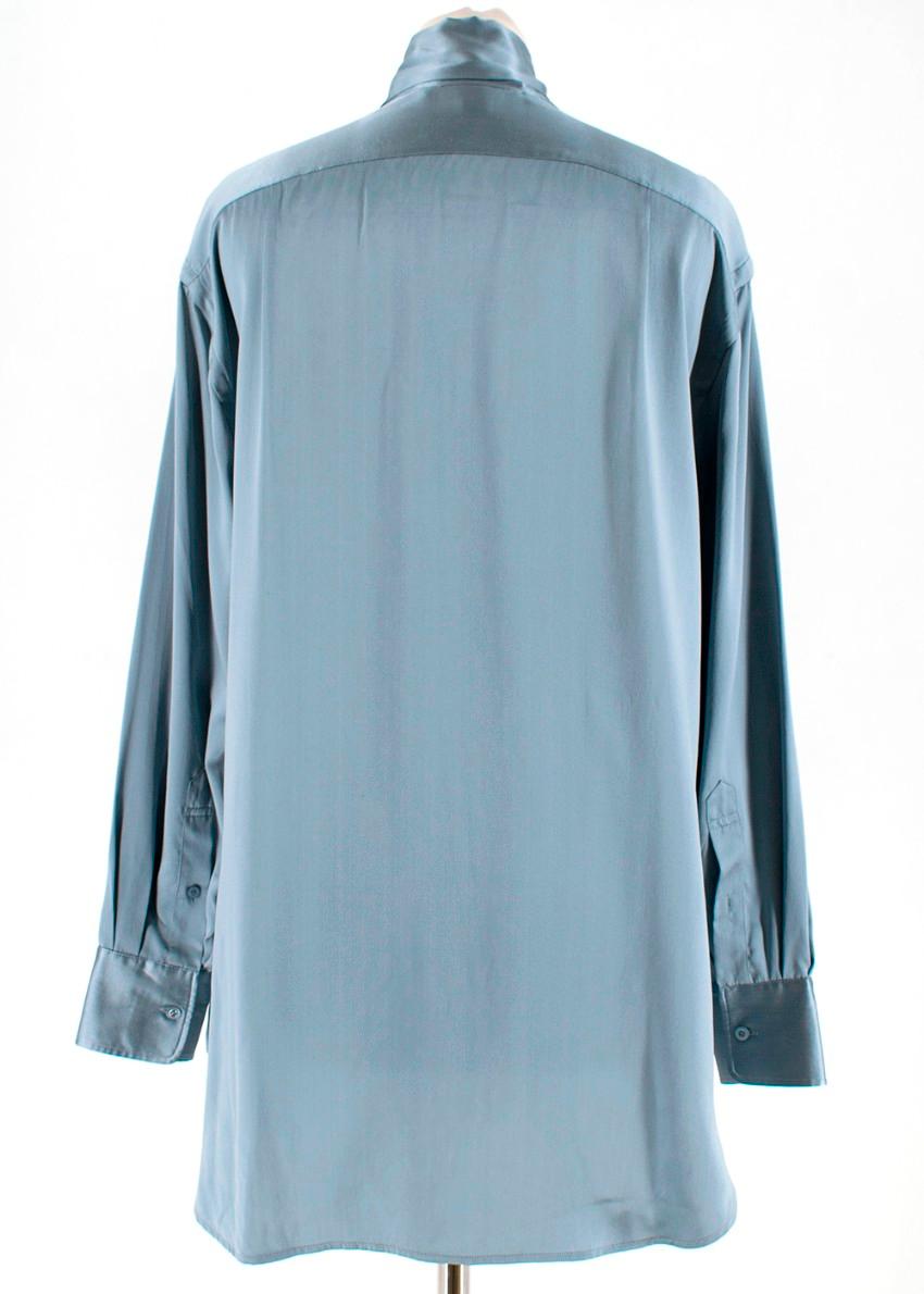 grey blue blouse
