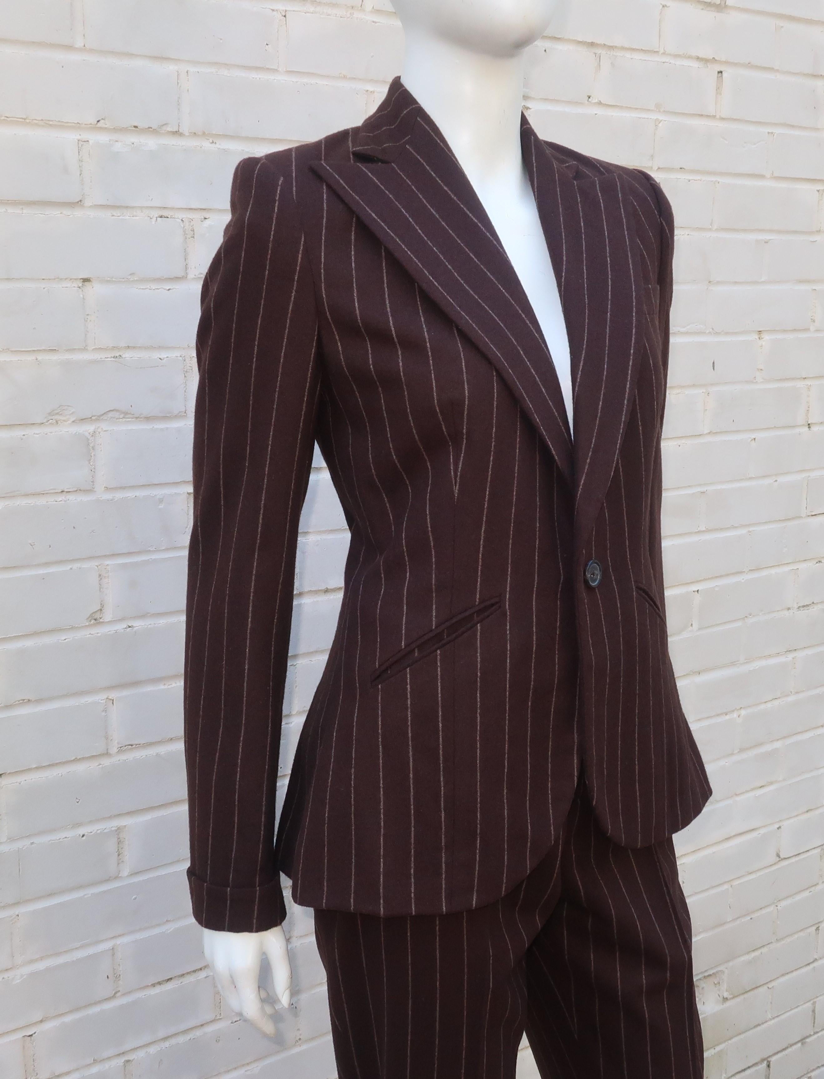 pinstripe pantsuit