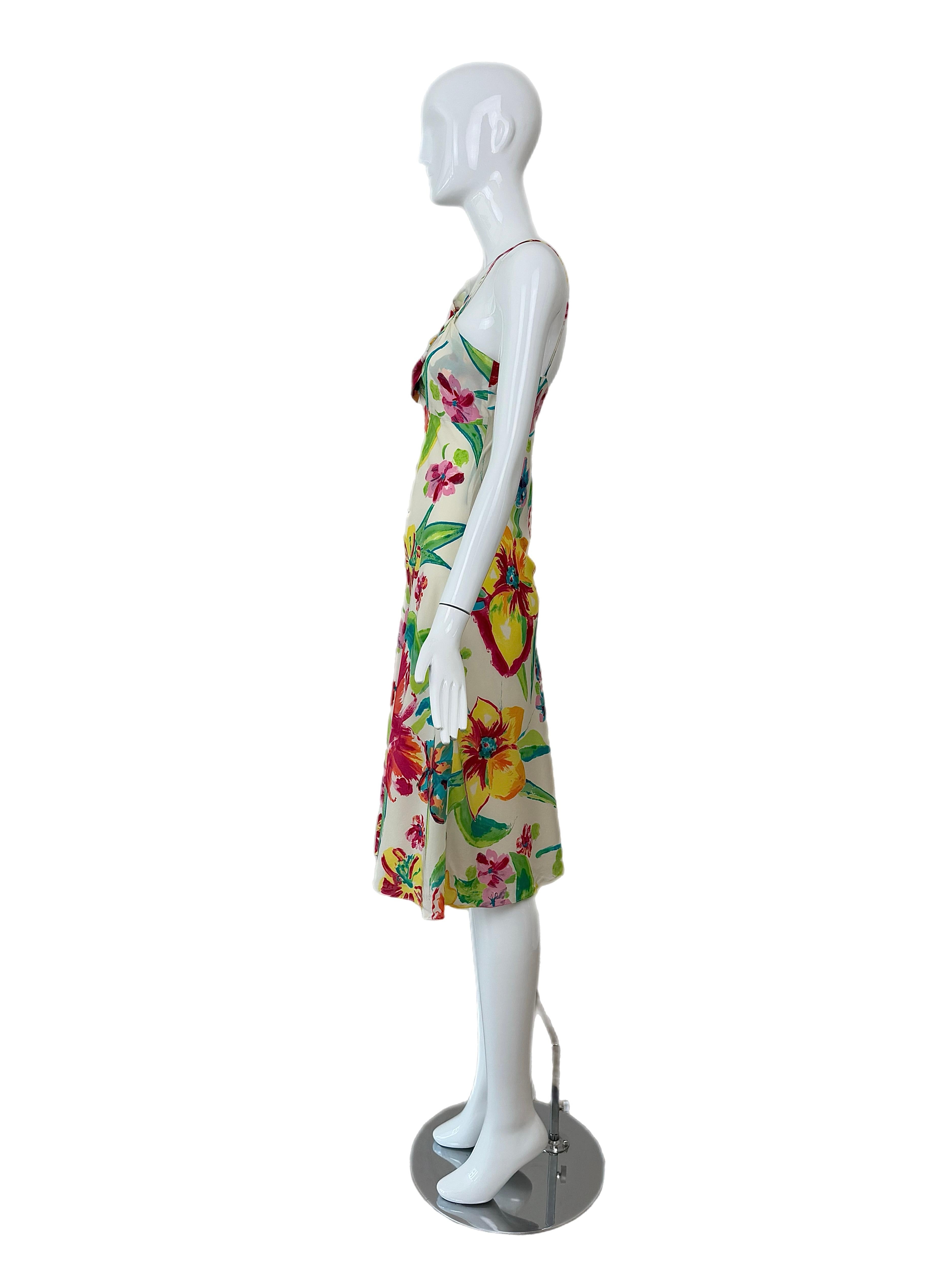 RALPH LAUREN COLLECTION c.2001 Vintage Silk Floral Slip Dress Damen im Angebot
