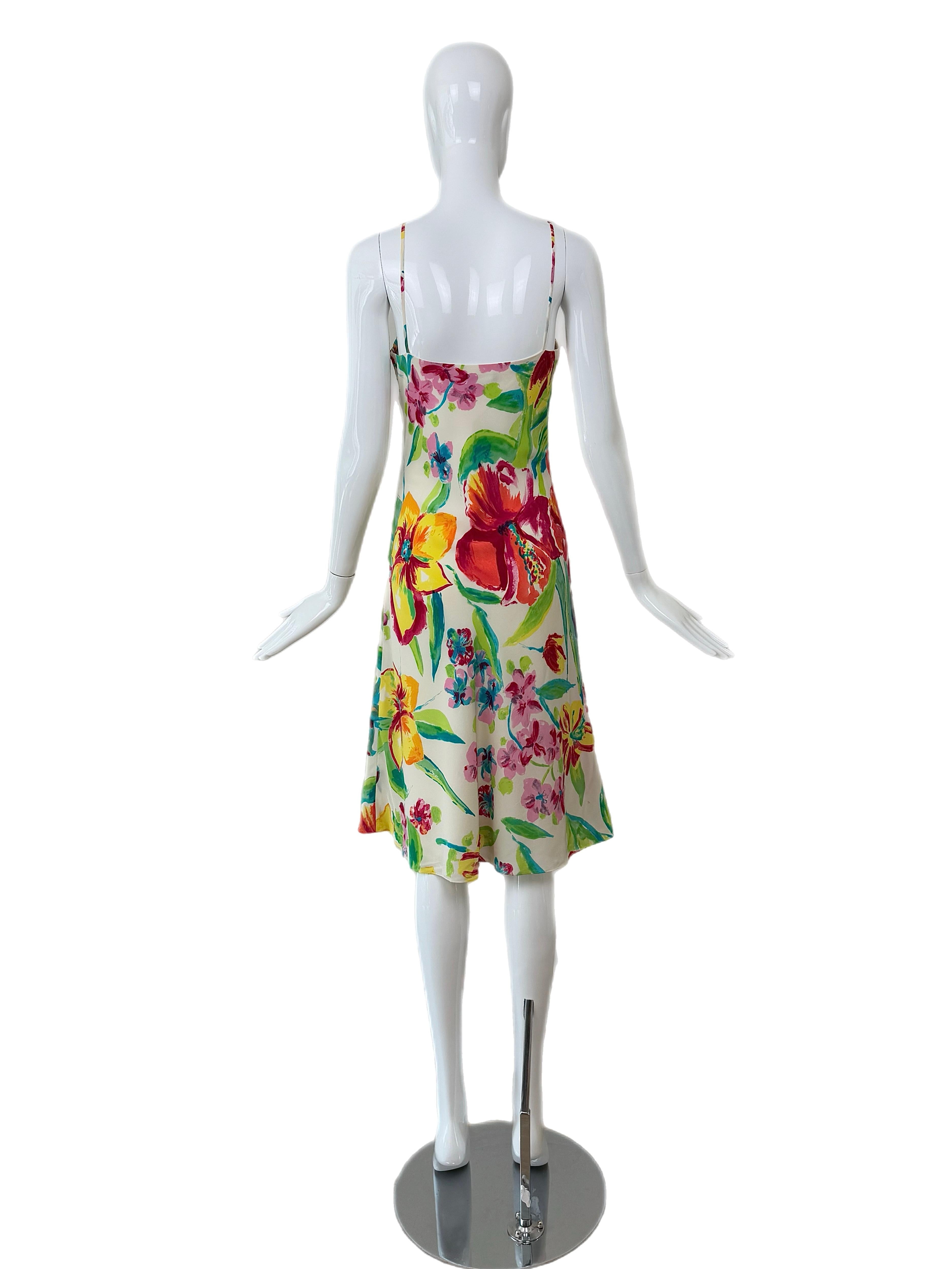RALPH LAUREN COLLECTION c.2001 Vintage Silk Floral Slip Dress im Angebot 1