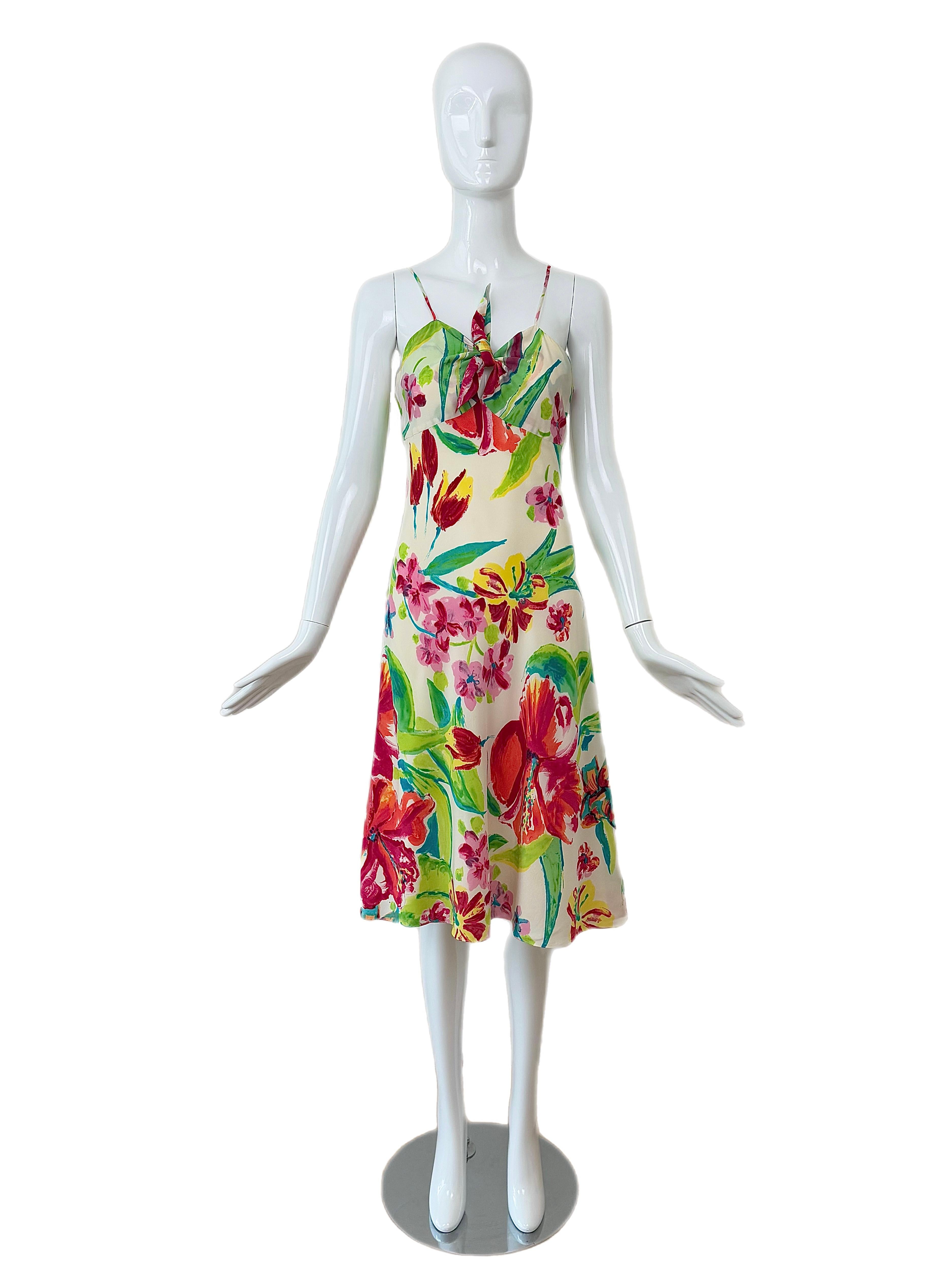 RALPH LAUREN COLLECTION c.2001 Vintage Silk Floral Slip Dress im Angebot 3