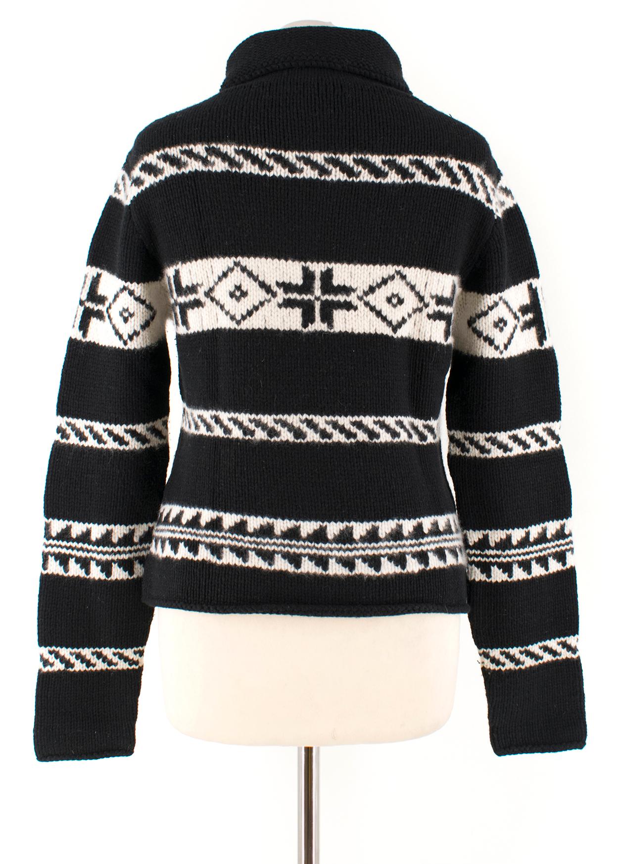 Ralph Lauren Collection Cashmere Patterned Chunky Roll-neck Jumper US 8 5