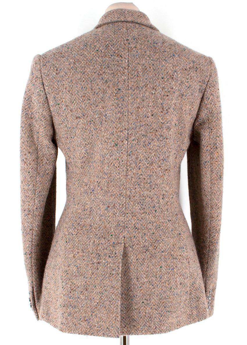 Ralph Lauren Collection Cashmere & Wool Tweed Jacket

- Soft cashmere & wool-blend tweed blazer
- Lined
- Single button fastening
- Long sleeves with four buttoned cuffs
- Slanted left bust welt pocket
- Slanted front slip pockets
- Structured