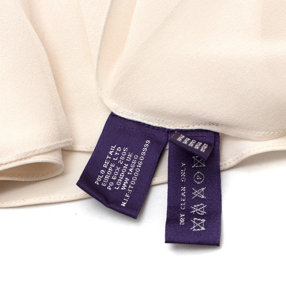 Women's Ralph Lauren Collection Cream Silk Fluted Dress UK 10
