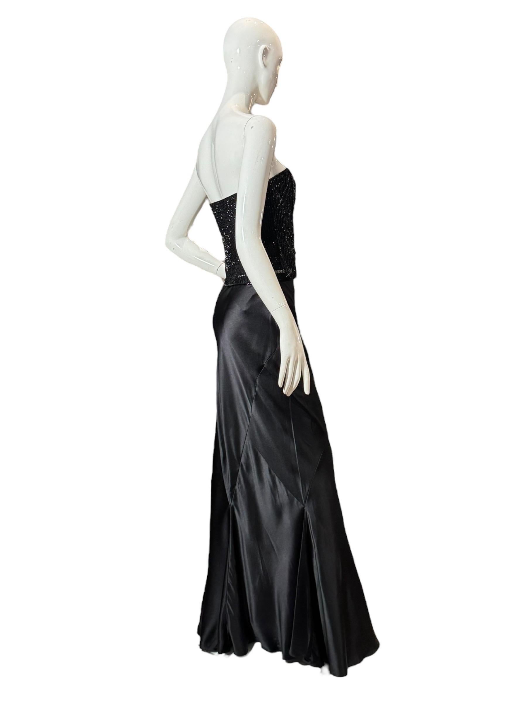 Collection Ralph Lauren Automne 2005 Jupe de soirée en soie noire coupée en biais, taille 8 en vente 6