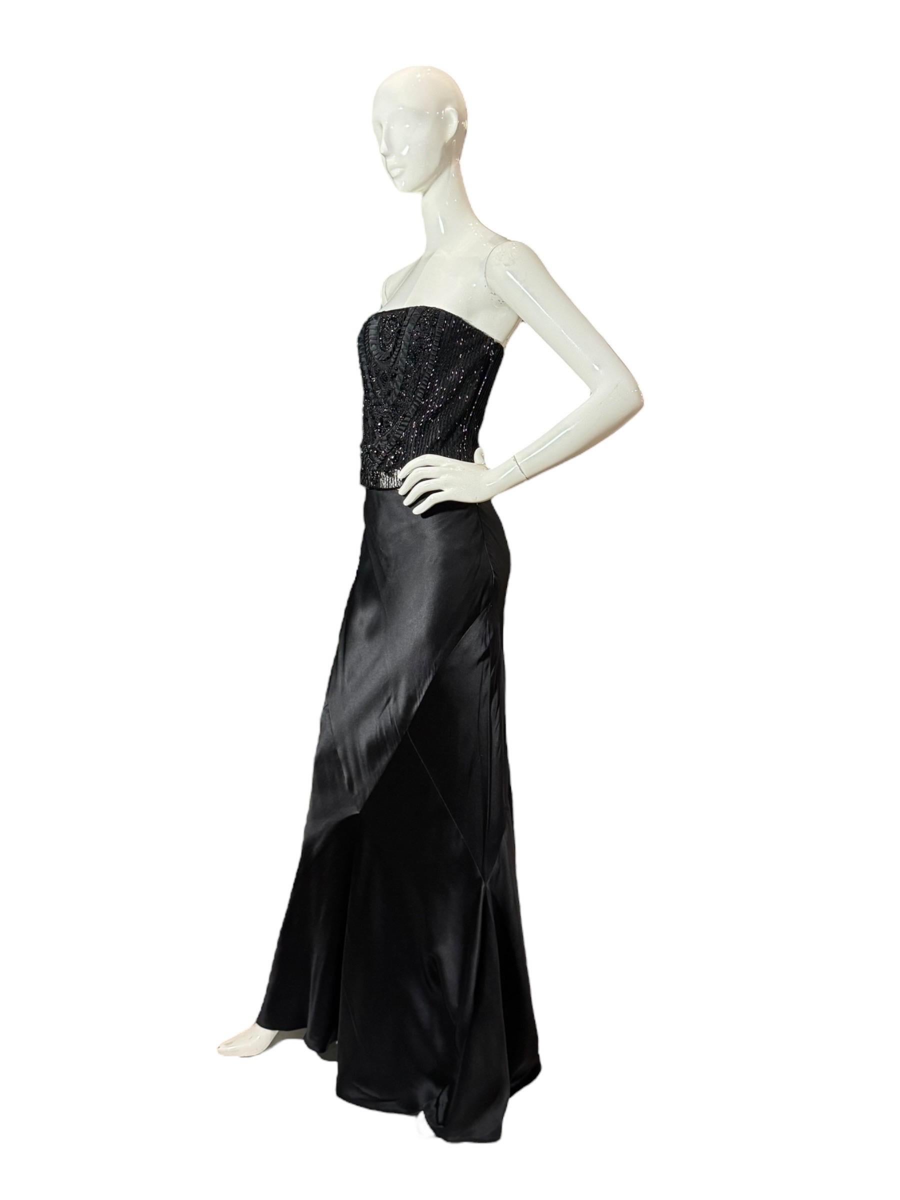 Collection Ralph Lauren Automne 2005 Jupe de soirée en soie noire coupée en biais, taille 8 en vente 7