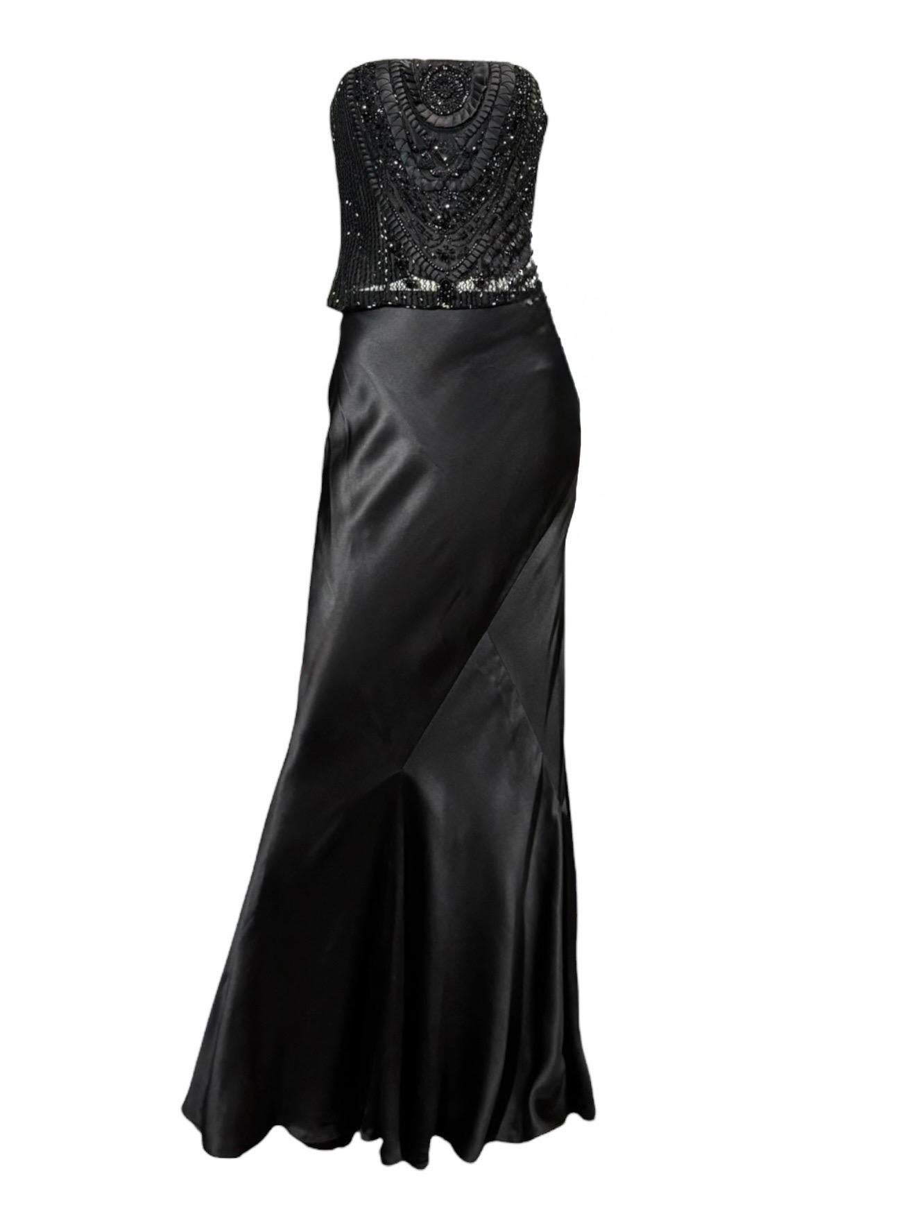 Collection Ralph Lauren Automne 2005 Jupe de soirée en soie noire coupée en biais, taille 8 en vente 9
