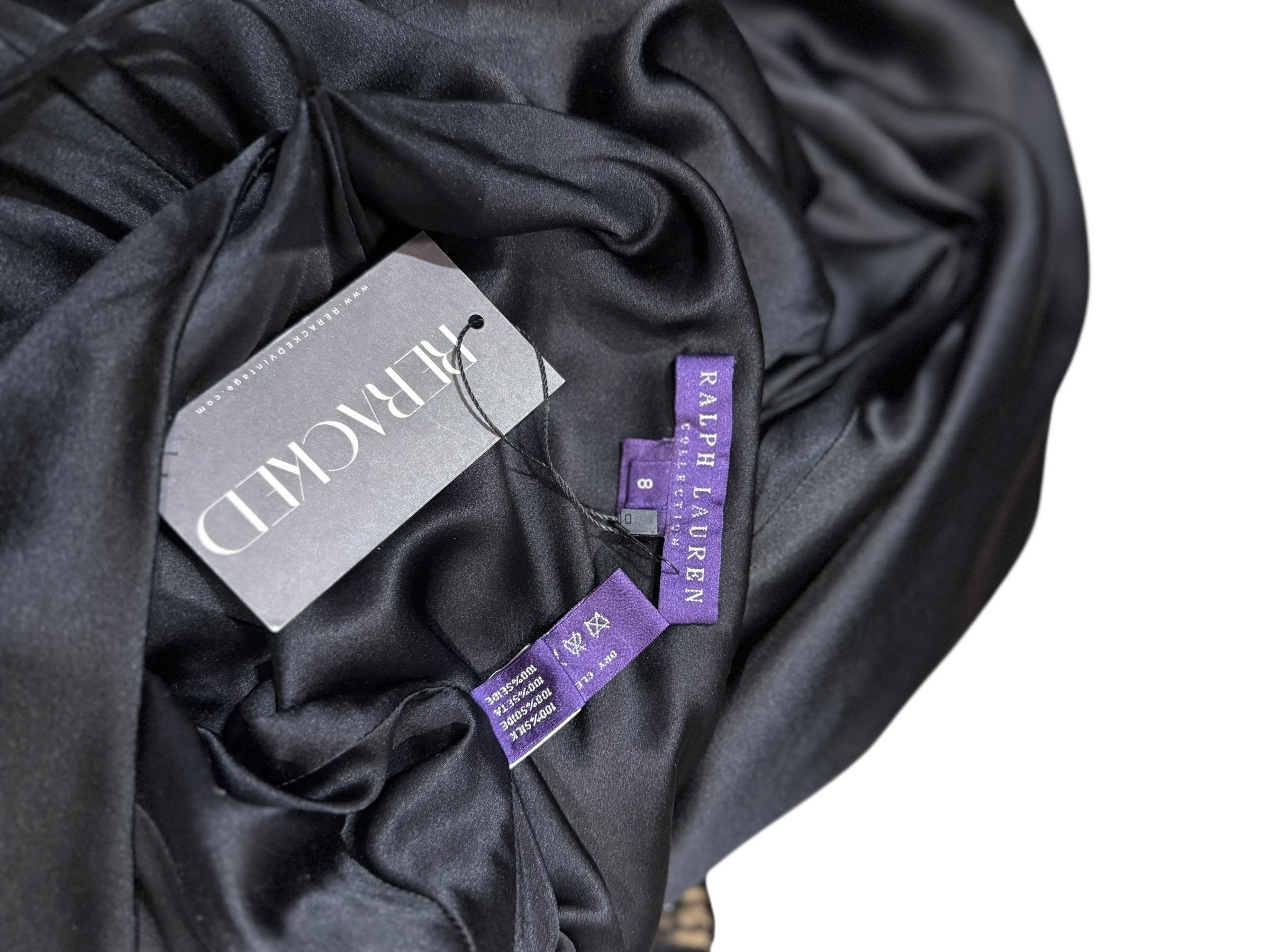 Collection Ralph Lauren Automne 2005 Jupe de soirée en soie noire coupée en biais, taille 8 Pour femmes en vente