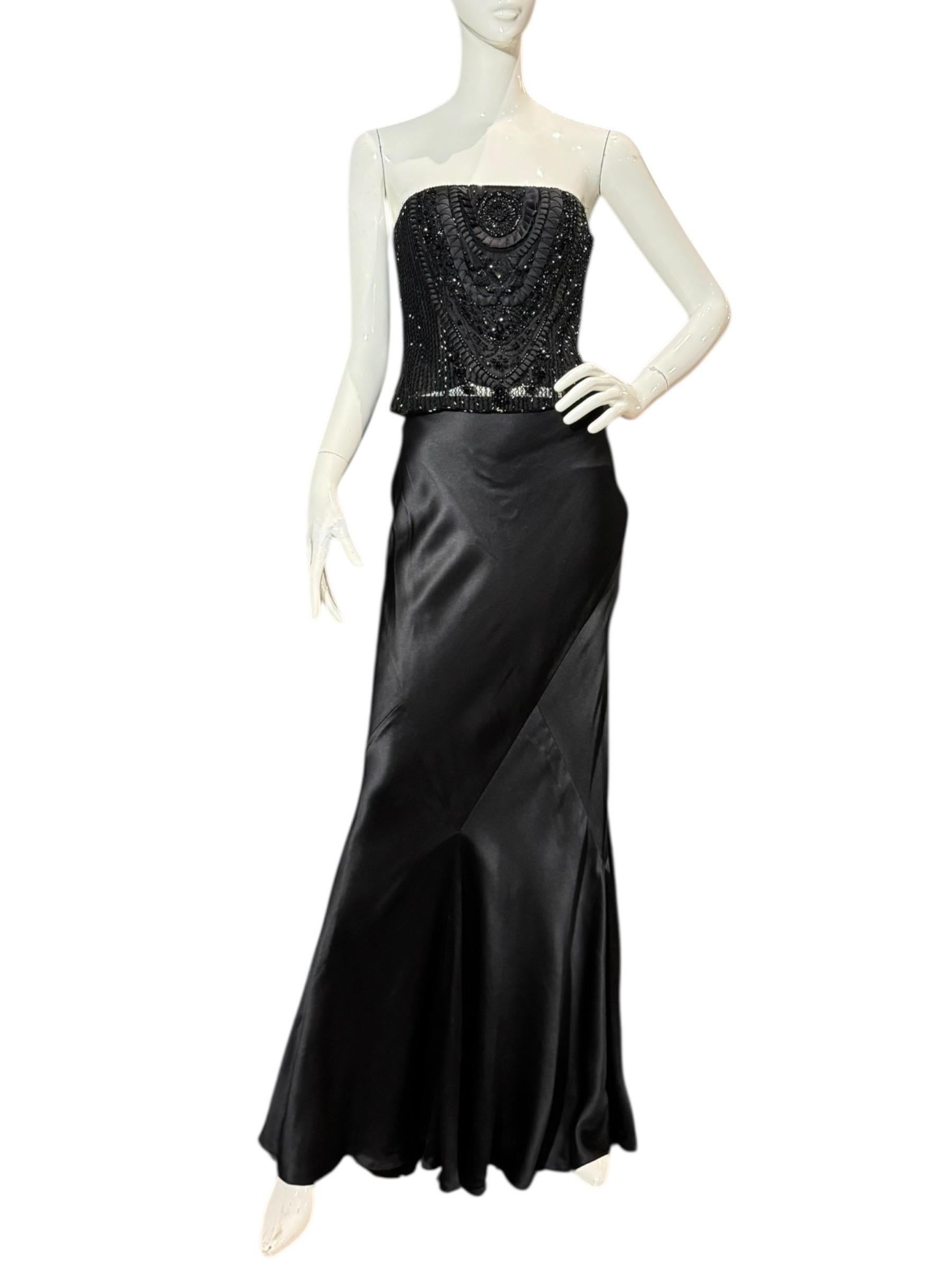 Collection Ralph Lauren Automne 2005 Jupe de soirée en soie noire coupée en biais, taille 8 en vente 4