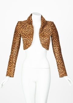 Ralph Lauren Collection Leopard Shearling Cropped Bolero Jacket
