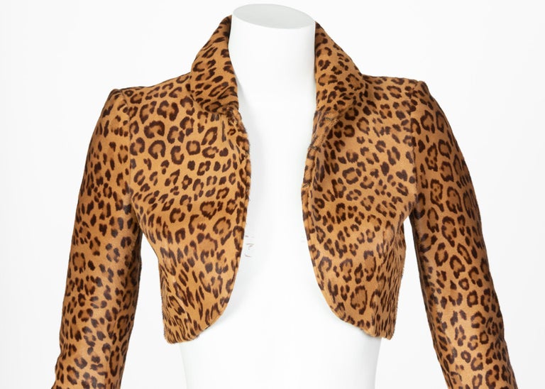 Ralph Lauren Collection Leopard Shearling Cropped Bolero Jacket at 1stDibs