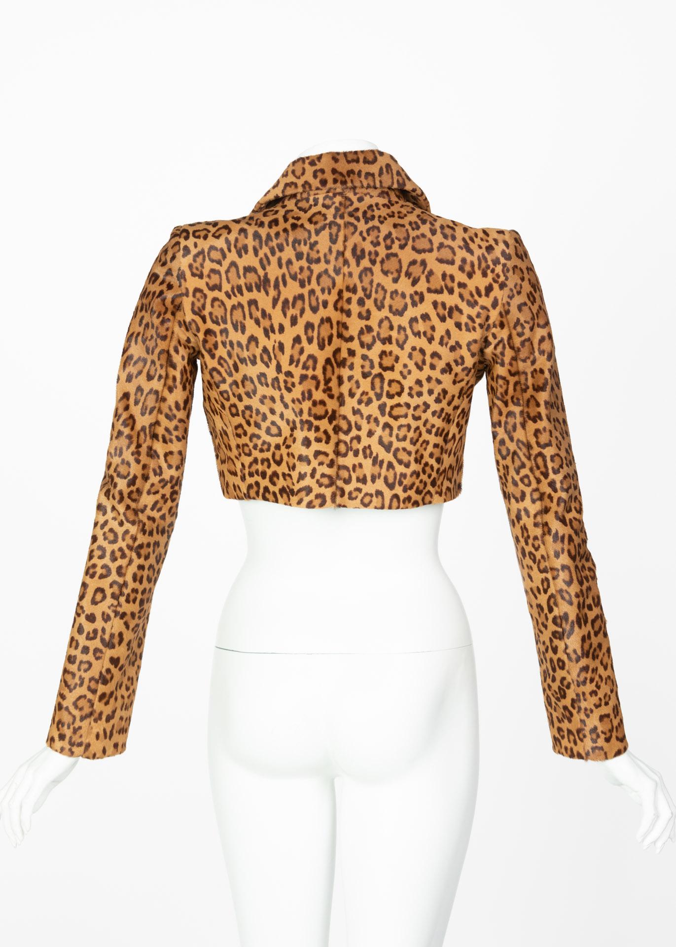 Men's Ralph Lauren Collection Leopard Shearling Cropped Bolero Jacket