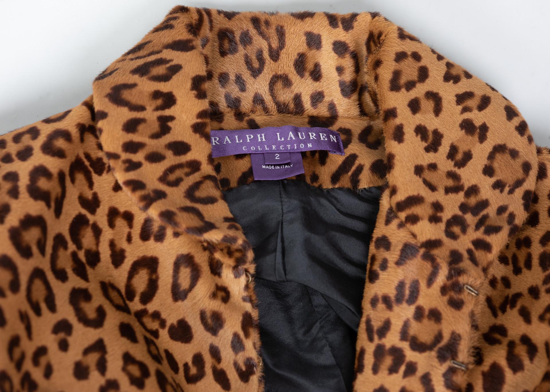 Ralph Lauren Collection Leopard Shearling Cropped Bolero Jacket at ...