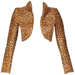 Ralph Lauren Collection Leopard Shearling Cropped Bolero Jacket