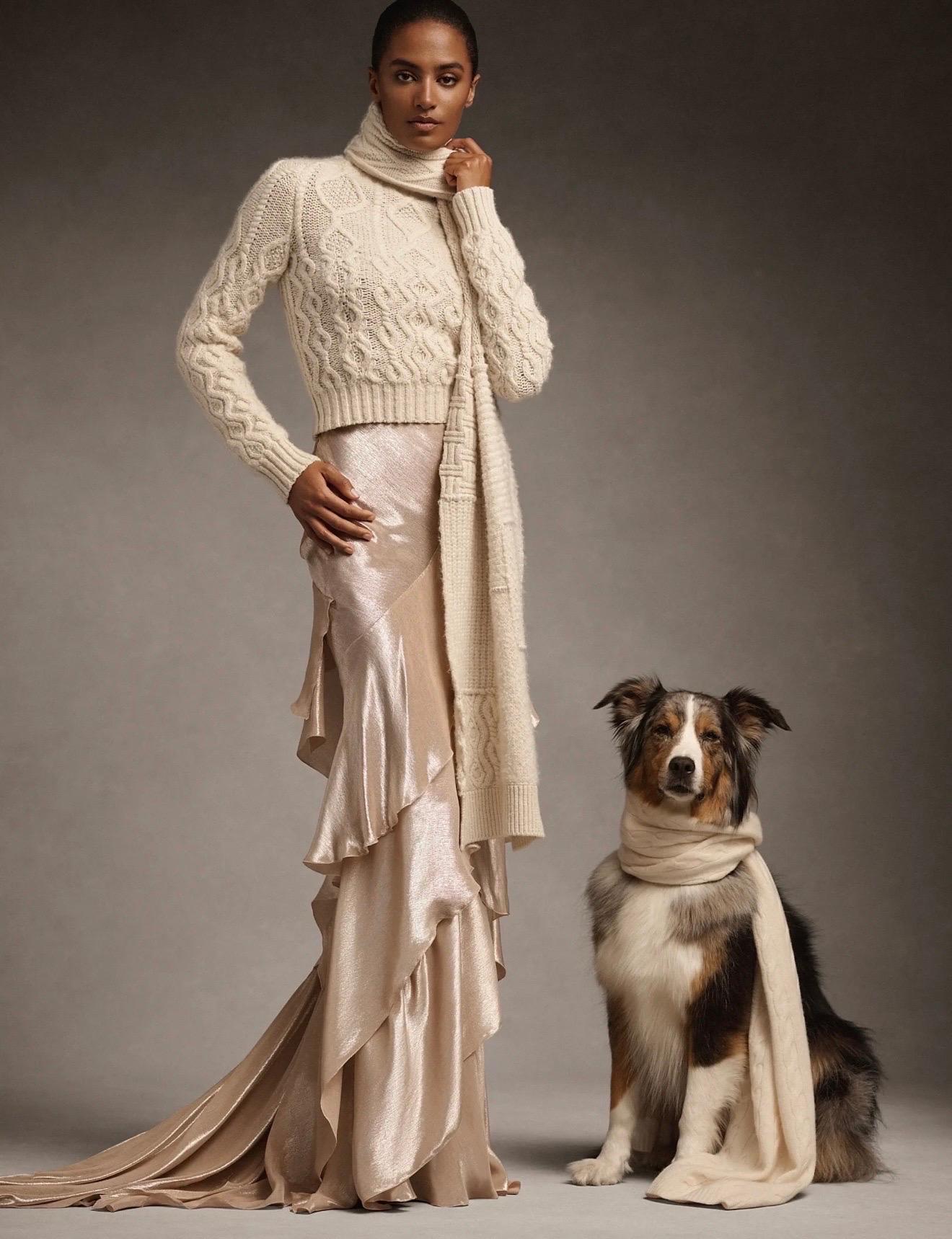 RALPH LAUREN COLLECTION Maxi gonna a cascata in misto seta metallizzata con strascico US 6 in vendita 3