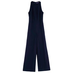 Ralph Lauren Collection Navy Cut-Out Sleeveless Jumpsuit - Size Estimated XS