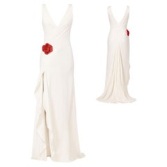 Ralph Lauren Collection Purple Label Evening Gown with Red Flower S/S 2012 Sz 6