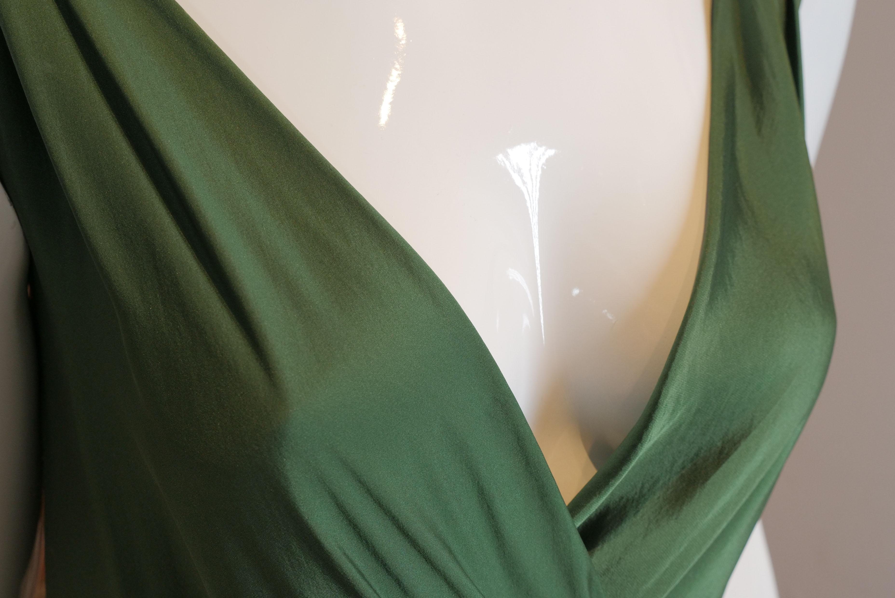 ralph lauren green silk dress