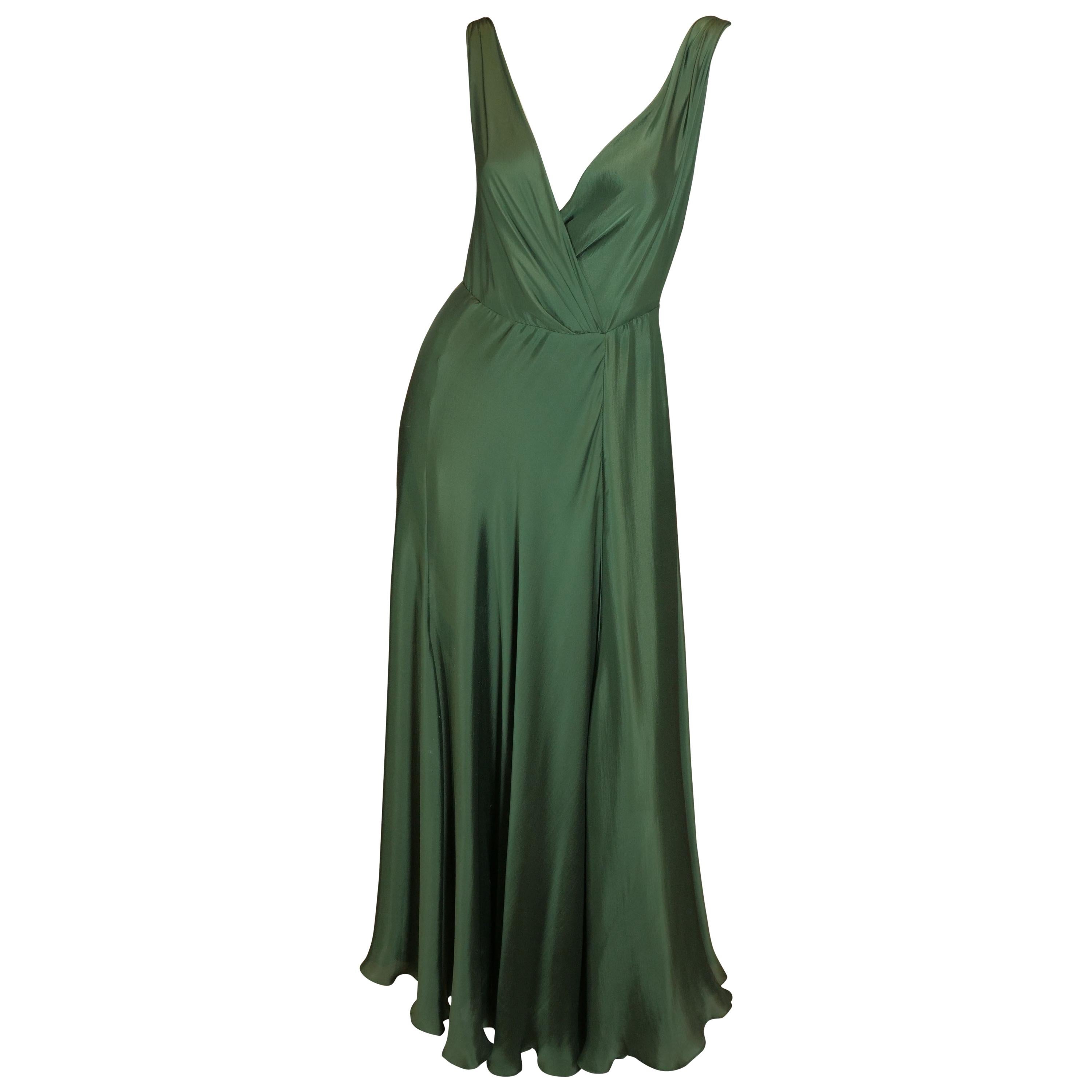 Ralph Lauren Collection Purple Label, Green Silk Gown at 1stDibs | ralph  lauren purple lace dress, ralph lauren silk gown