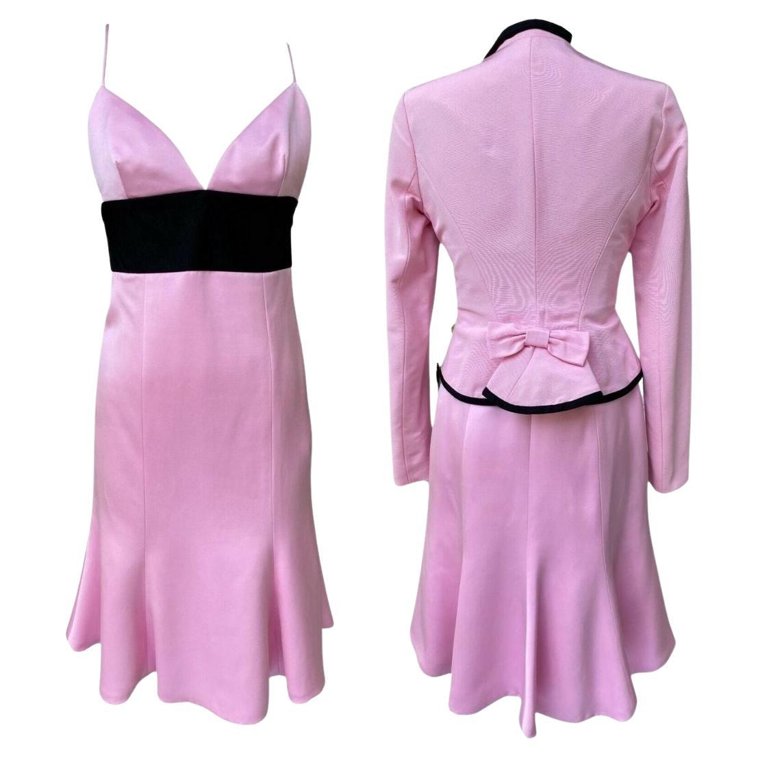 Ralph Lauren Collection Purple Label Pink Ascot Dress & Jacket S/S 2008 Sz 4