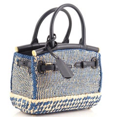 Ralph Lauren Collection RL50 Handbag Raffia with Leather Mini