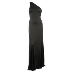 RALPH LAUREN COLLECTION Size 10 Black Silk Knit One Shoulder Strap Gown