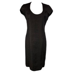 RALPH LAUREN Collection Size 10 Black Woven Linen / Cotton Dress