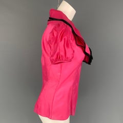 RALPH LAUREN Collection Size 10 Pink Black Silk Dress Top