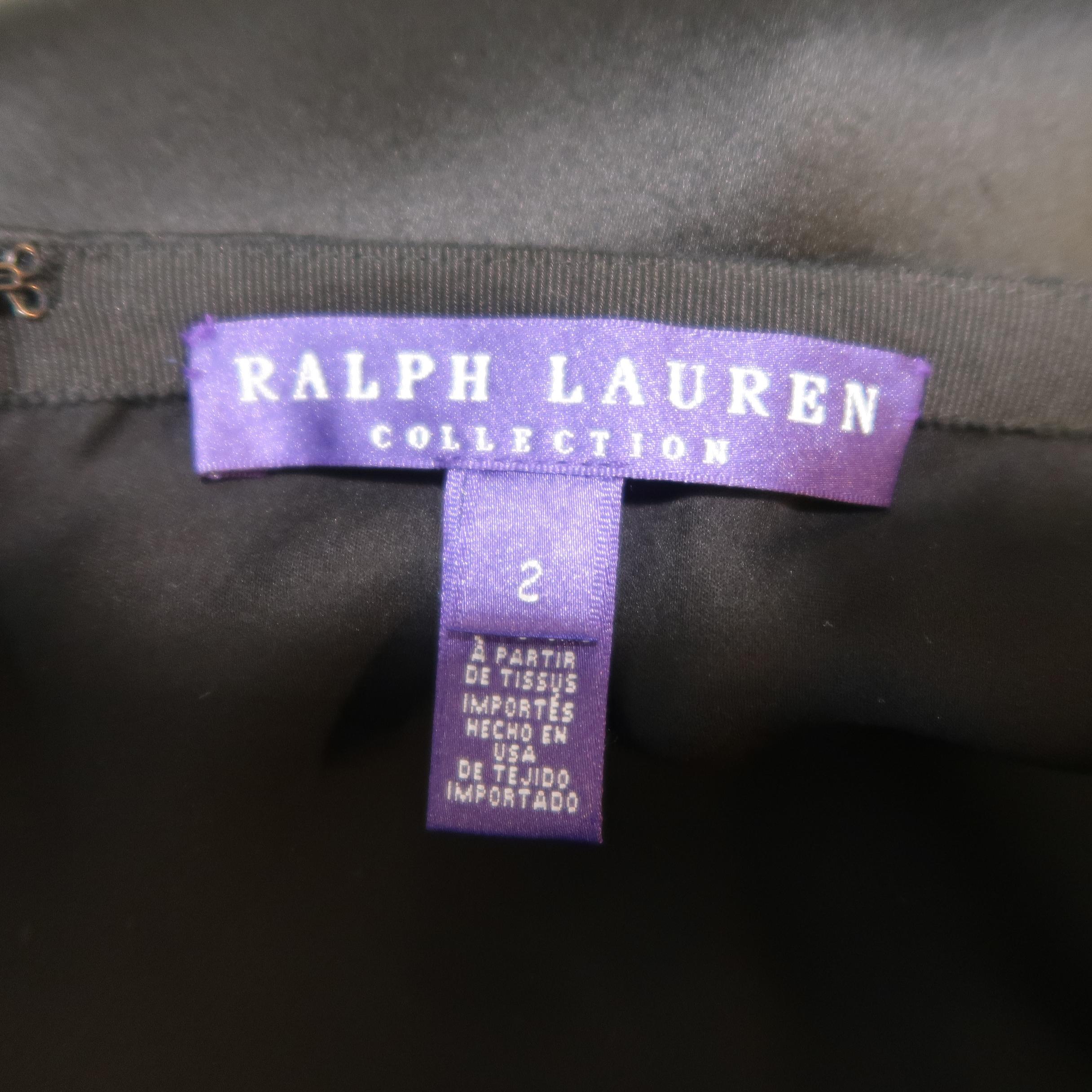 RALPH LAUREN COLLECTION Size 2 Black Silk A Line Maxi Skirt In Good Condition In San Francisco, CA