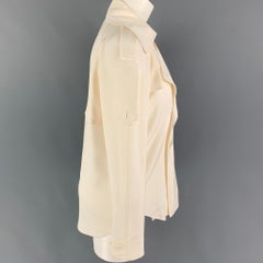 RALPH LAUREN Collection Size 4 Cream Silk Double Breasted Trench Coat